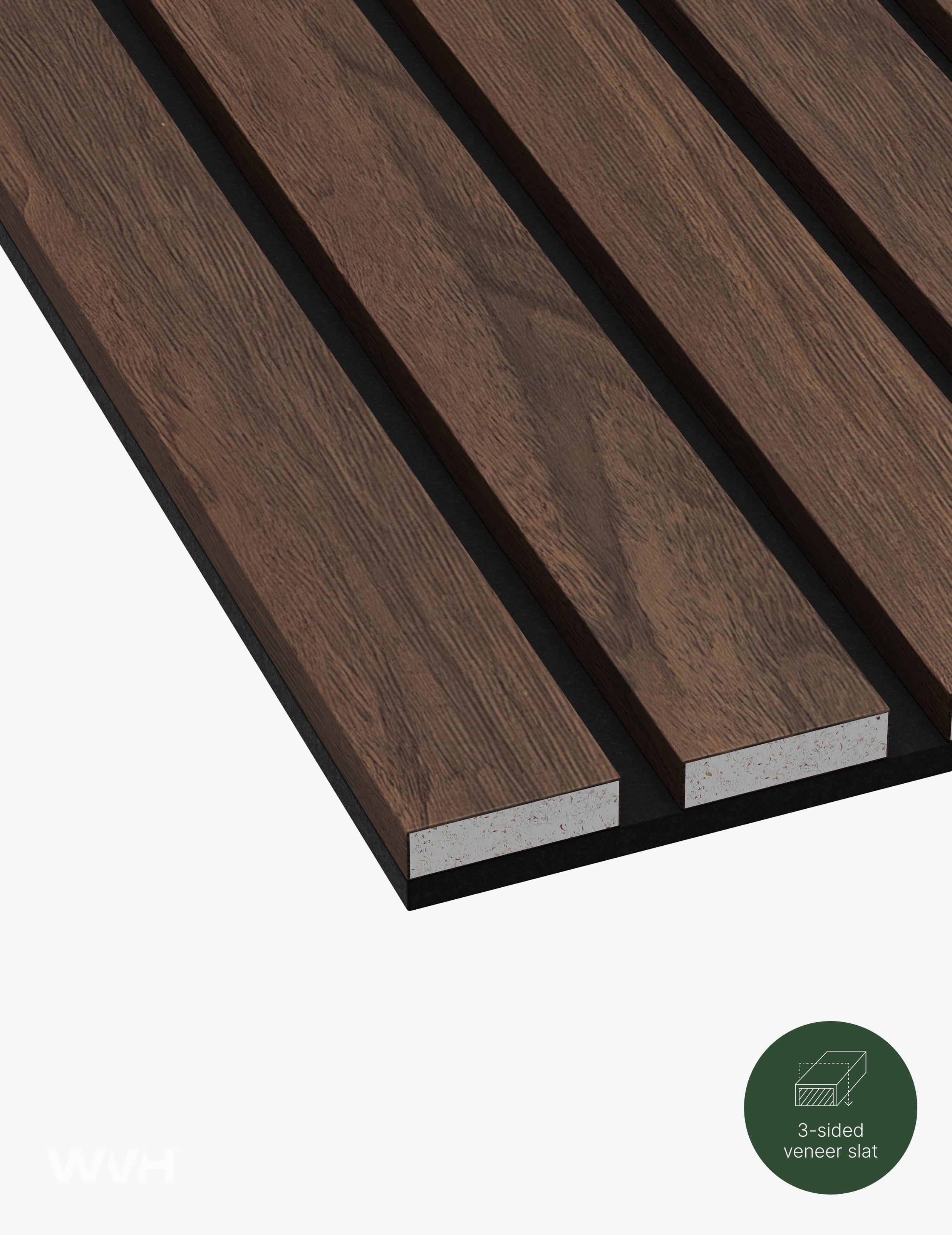 The Wood Veneer Hub Slatpanel® Luxe Plus Walnut Fire-Rated Panels