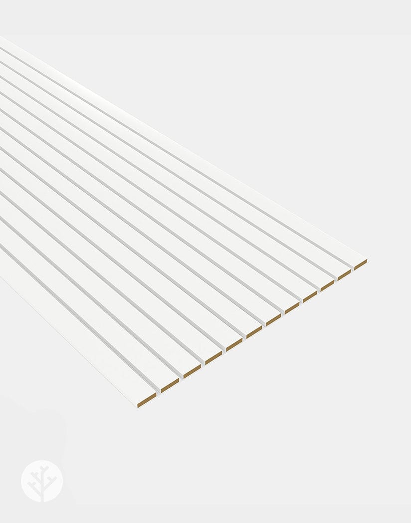 The Wood Veneer Hub Slatpanel® Luxe White Wide Slat Wood Wall Panel