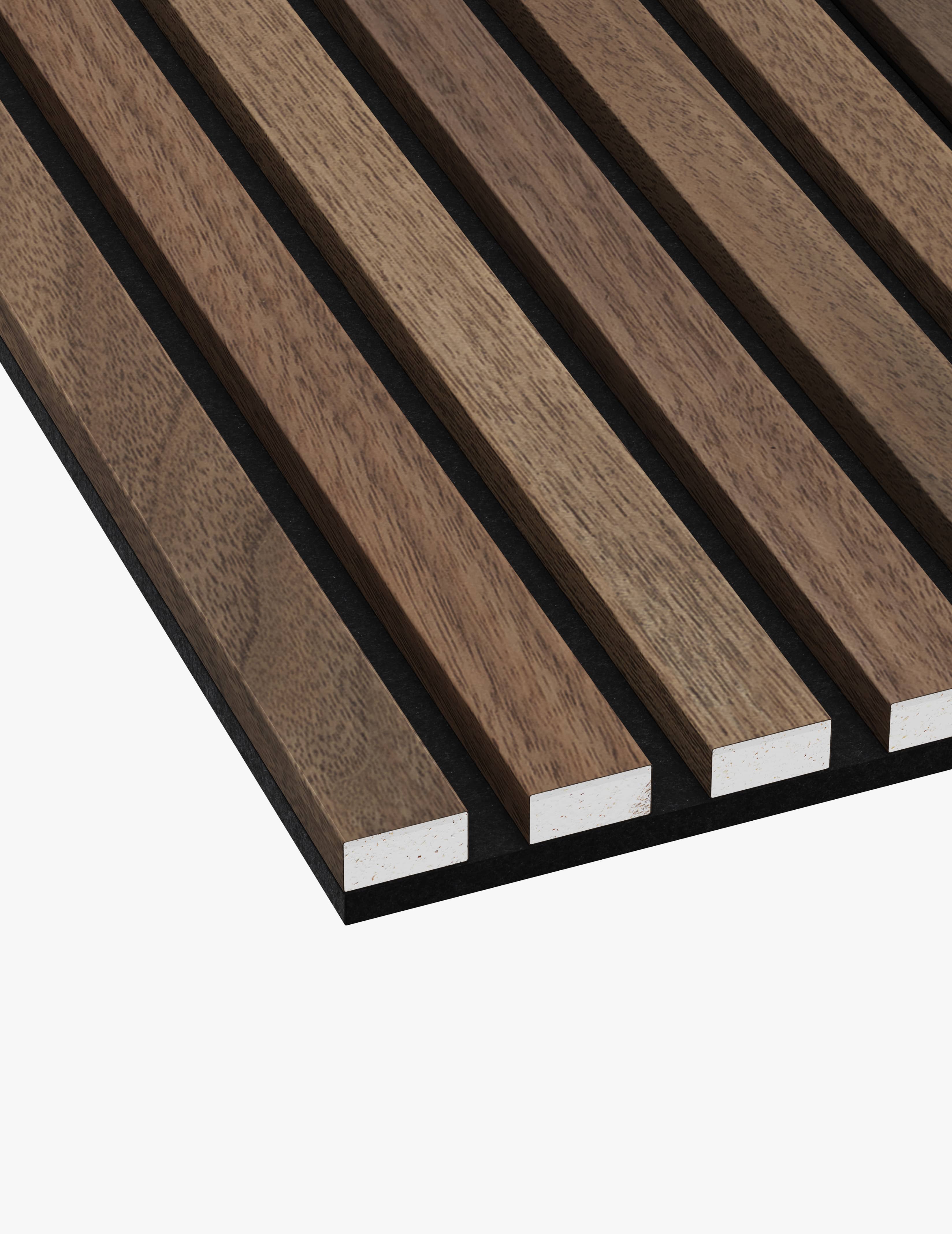 The Wood Veneer Hub Slatpanel® Walnut Fire-Rated Slat Wall Panels