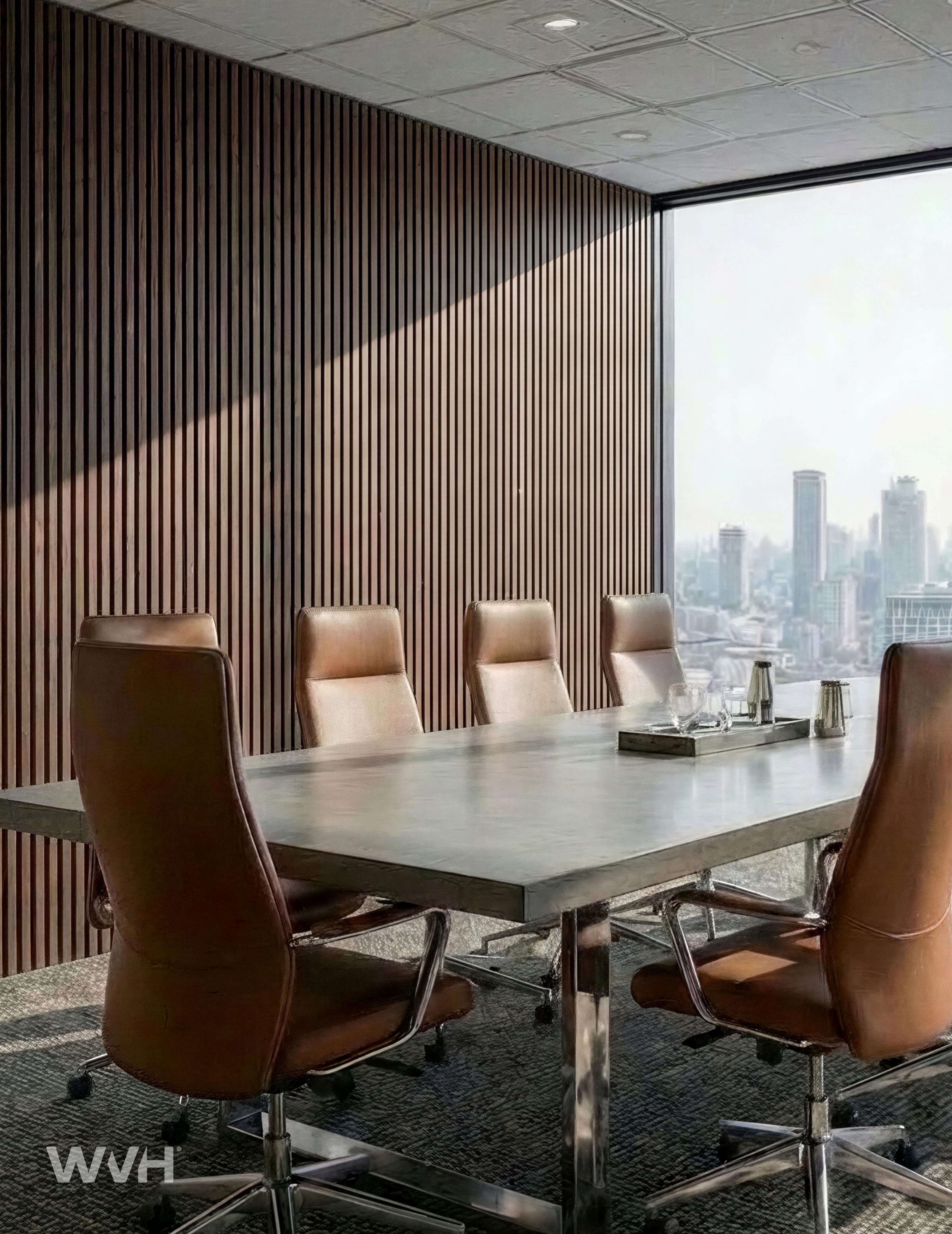 The Wood Veneer Hub Slatpanel® Walnut Fire-Rated Slat Wall Panels
