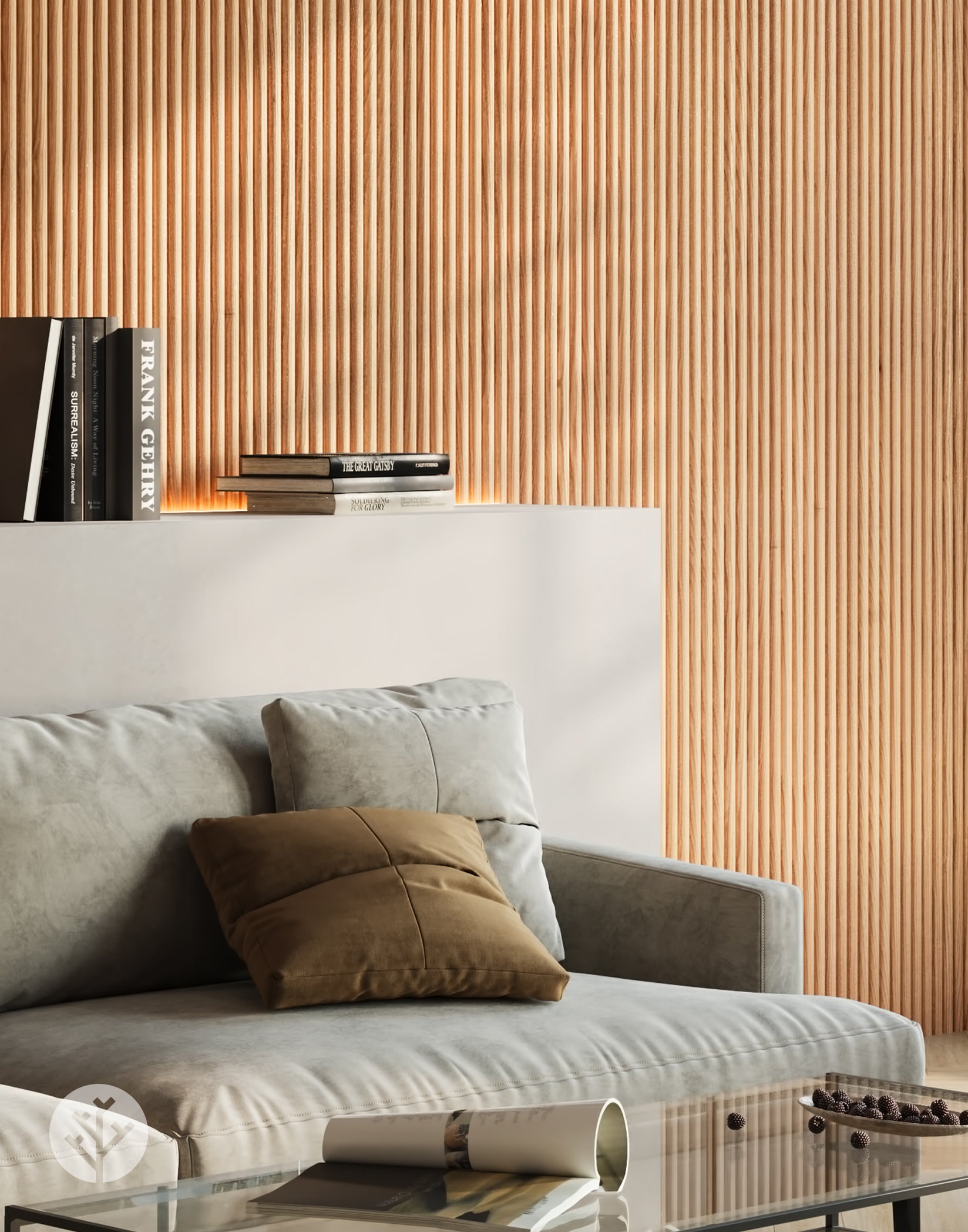 The Wood Veneer Hub Oak Ridge Fluted Tambour Wood Effect Wall Panels