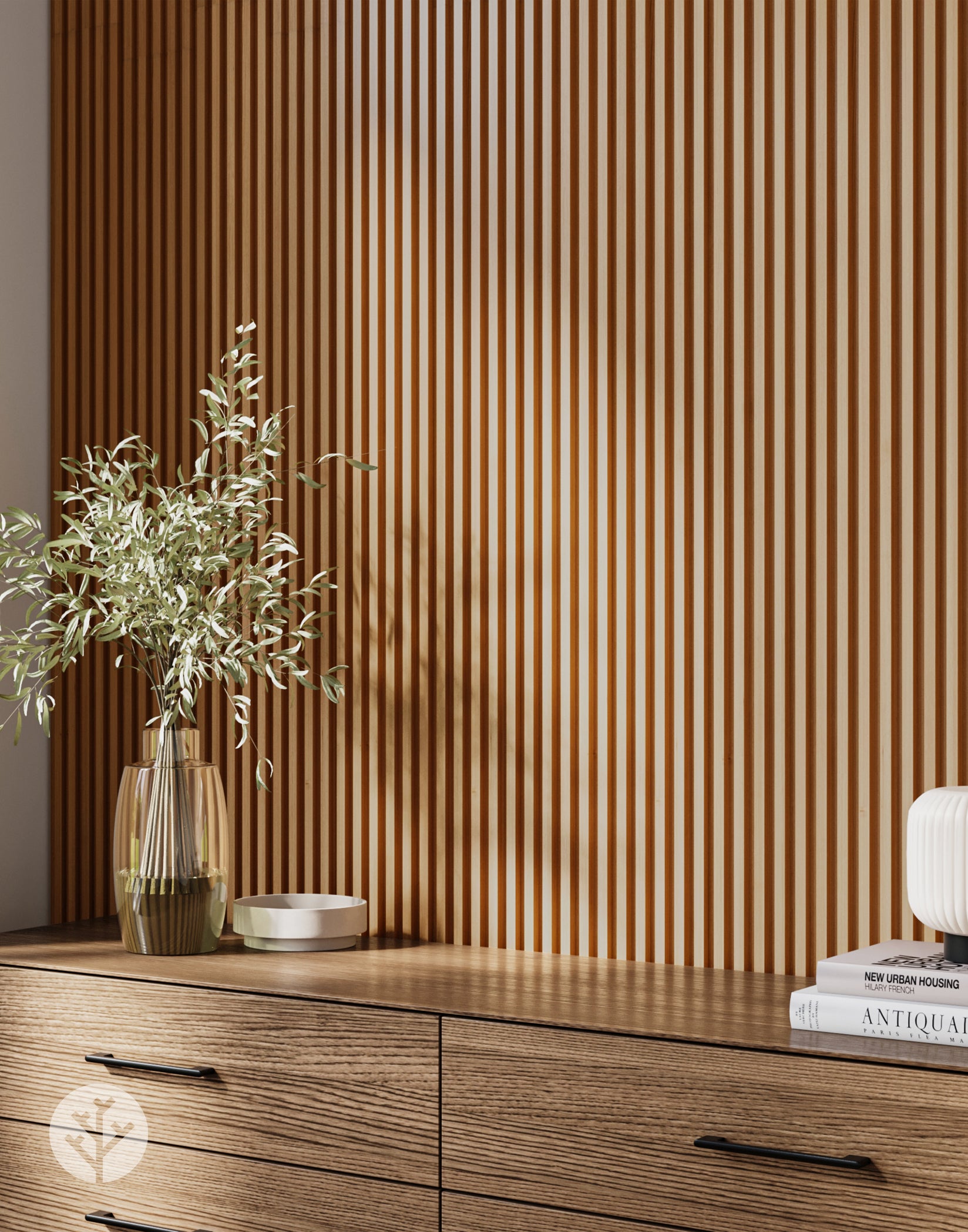 Oak Slat Fluted Tambour Panels | Modern Clean Aesthetics