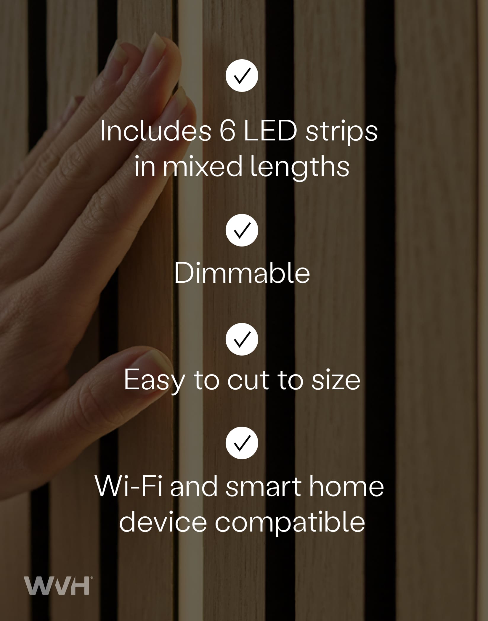 The Wood Veneer Hub Slatpanel® Glow Flexible LED Decorative Light Strip 6-Pack