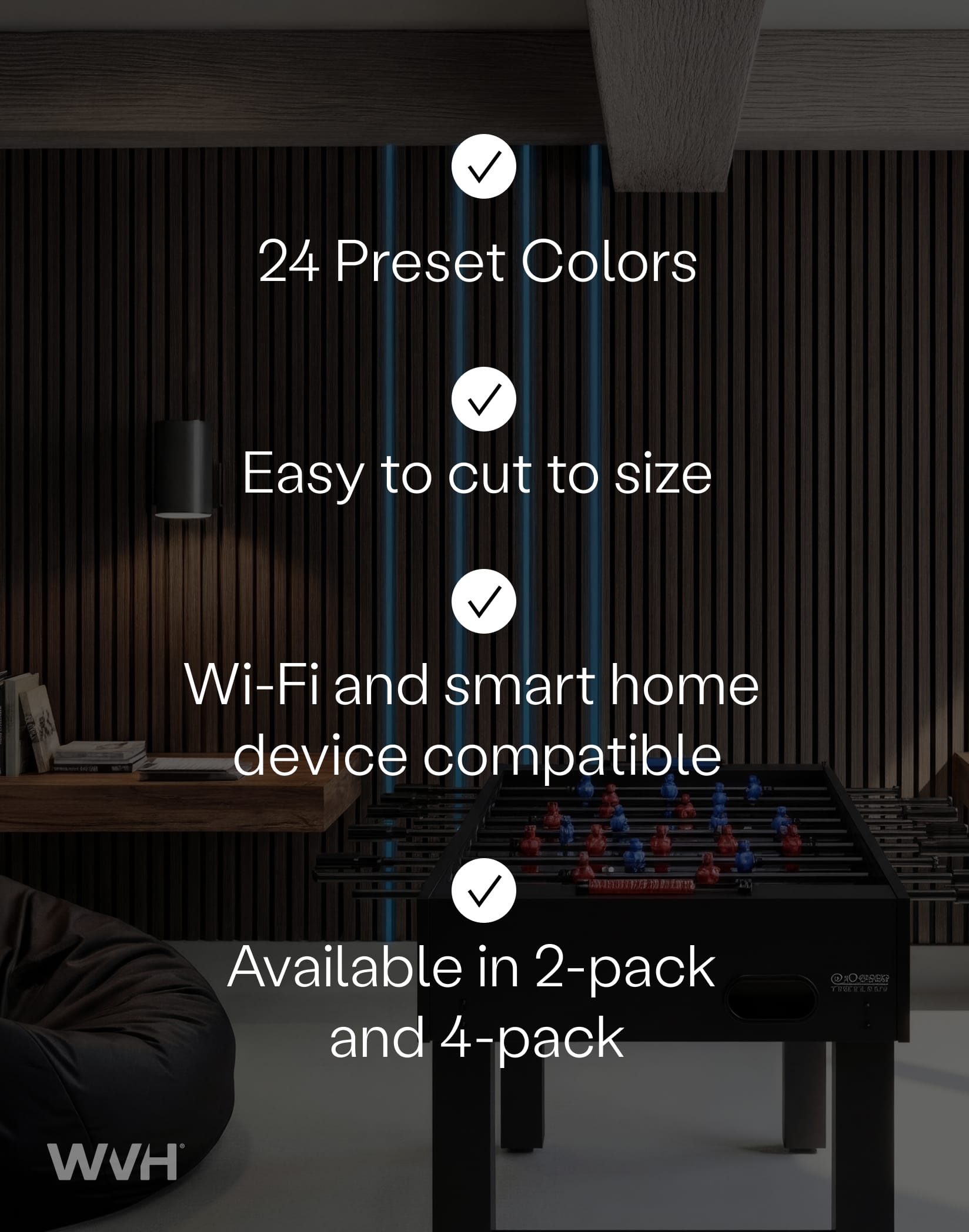 The Wood Veneer Hub Slatpanel® Glow Flexible LED RGB Light Strip Pack
