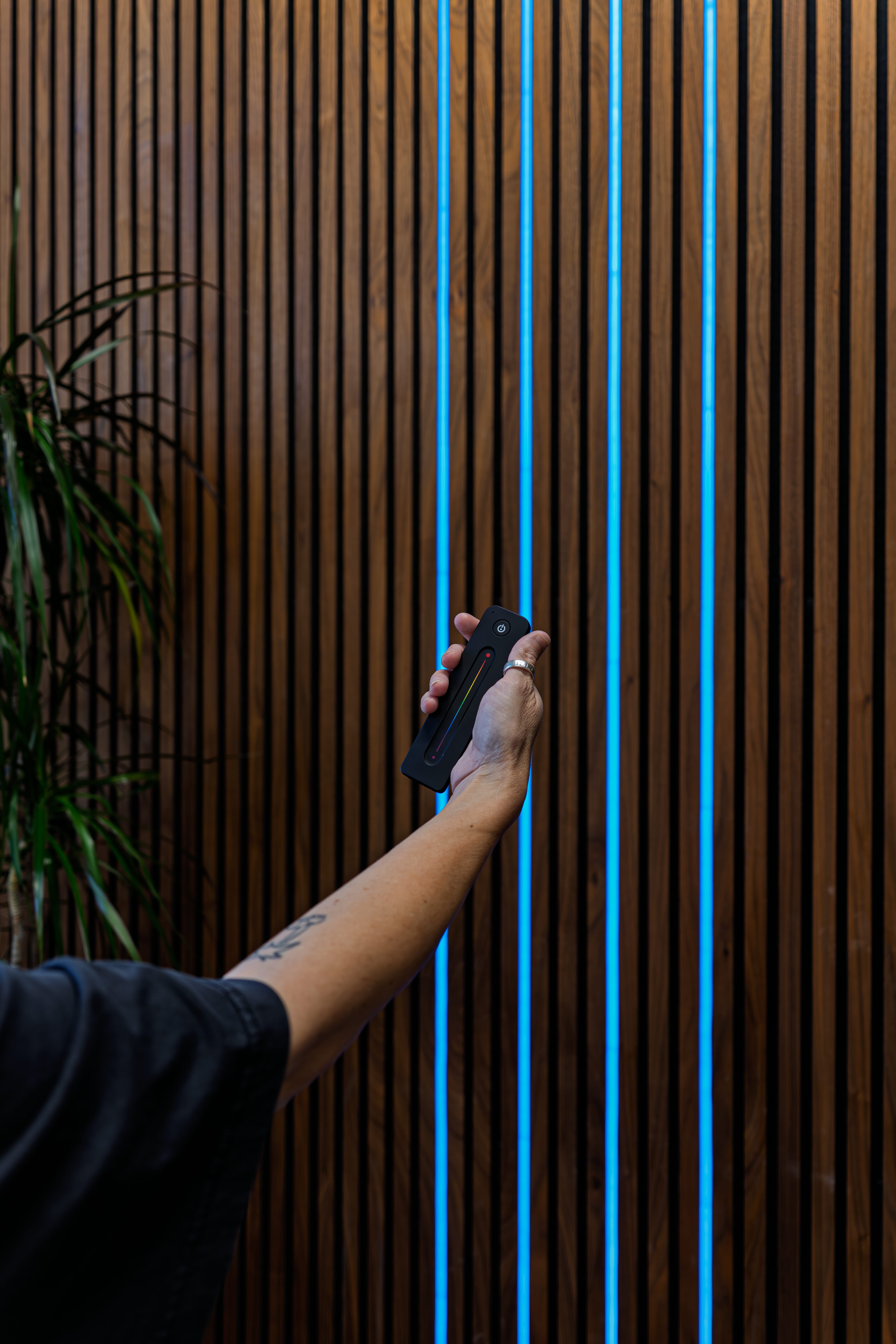 The Wood Veneer Hub Slatpanel® Glow LED RGB Remote Control