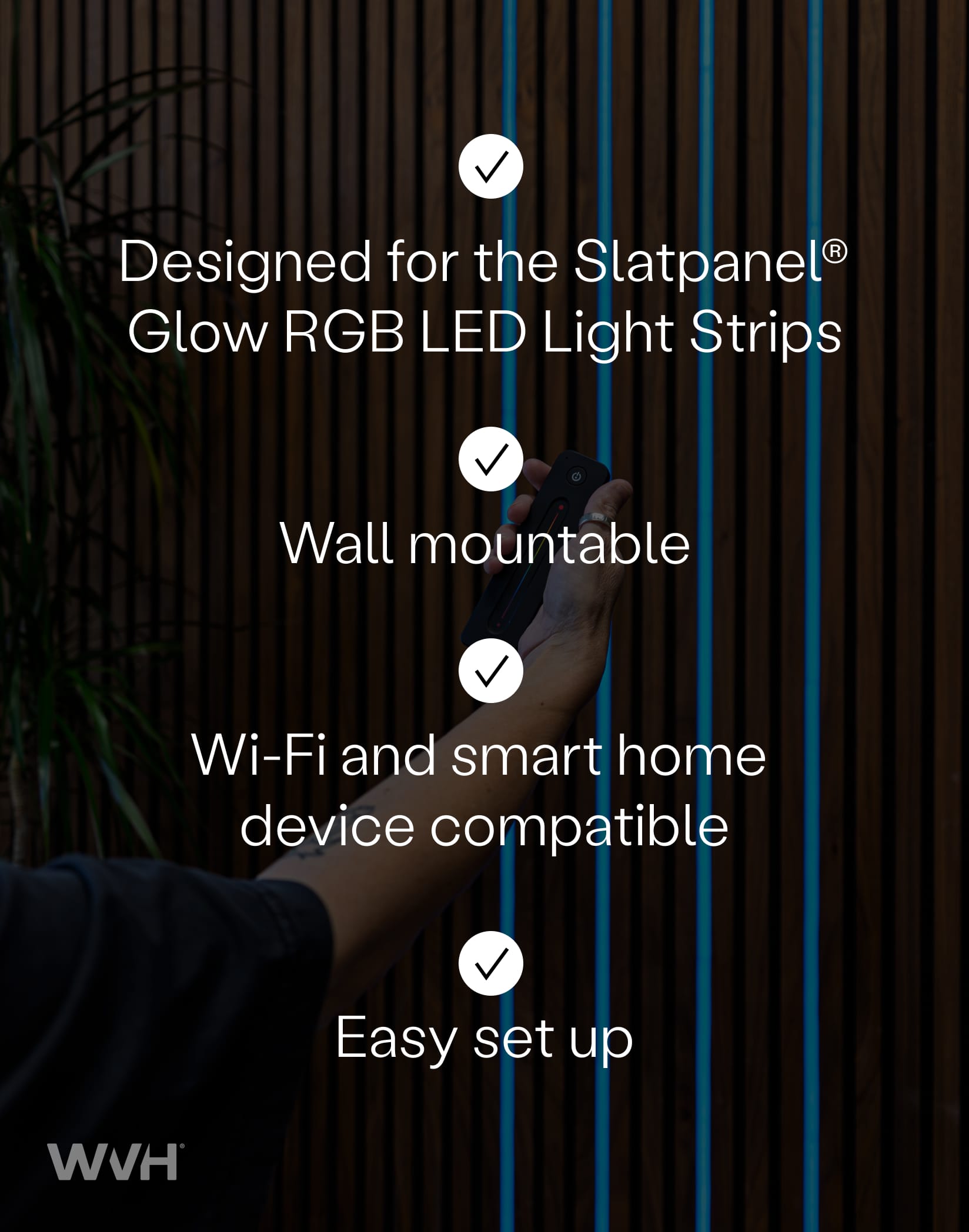 The Wood Veneer Hub Slatpanel® Glow LED RGB Remote Control