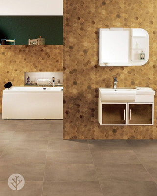 The Wood Veneer Hub Geometrical Standard-Hex Natural Wood Mosaic Wall Panels