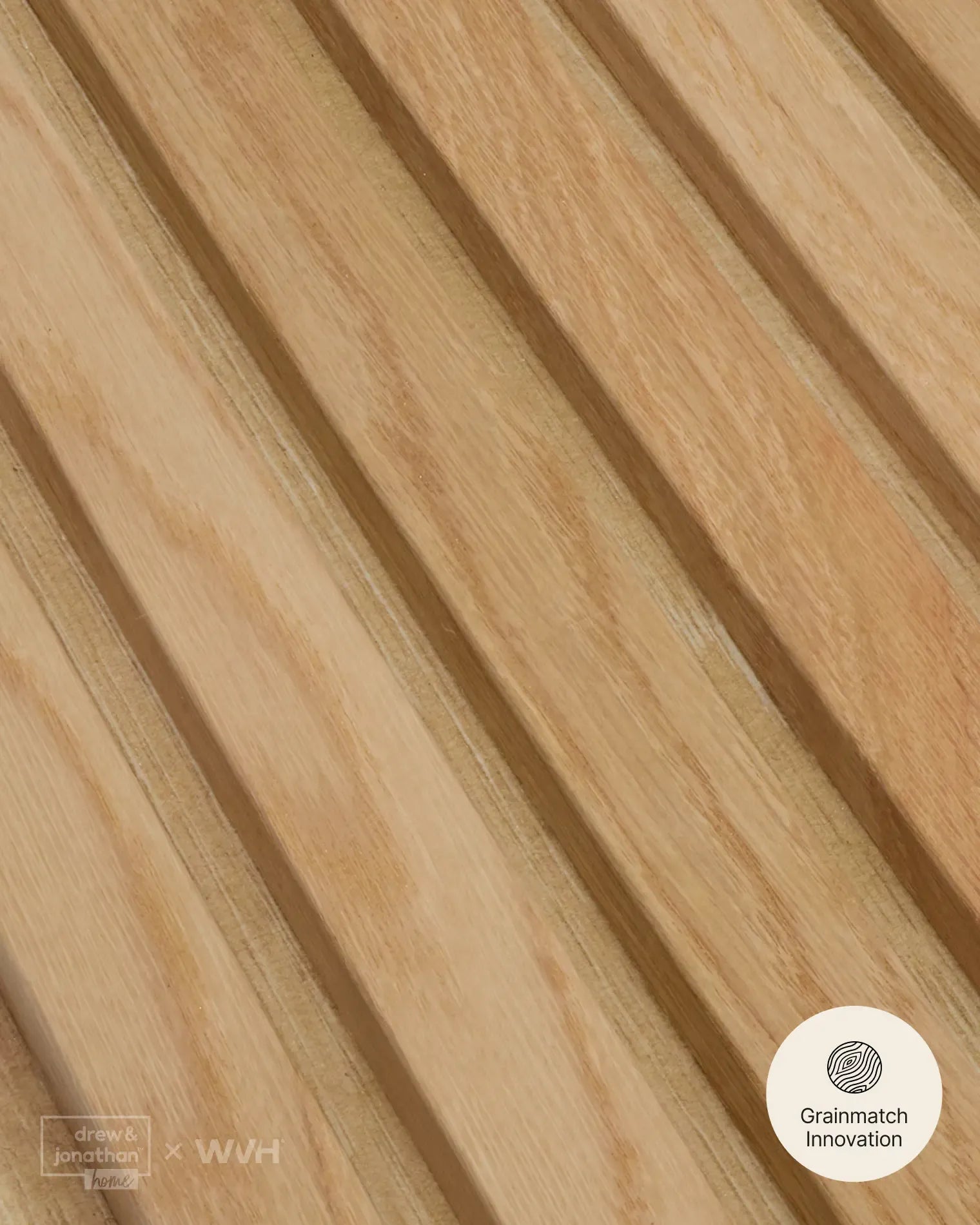 WVH® Drew & Jonathan Home™ Grainmatch Oak Acoustic Slat Wall Panel