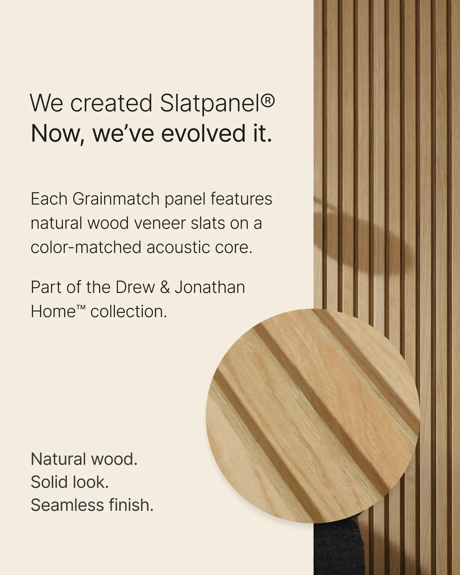 WVH® Drew & Jonathan Home™ Grainmatch Oak Acoustic Slat Wall Panel