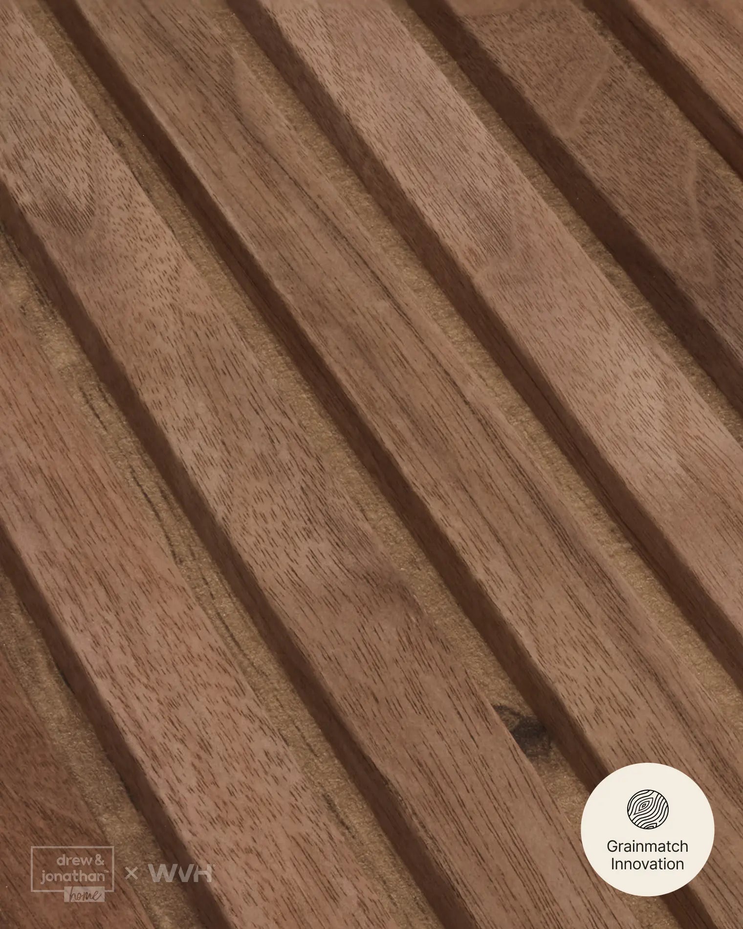 WVH® Drew & Jonathan Home™ Grainmatch Walnut Acoustic Slat Wall Panel