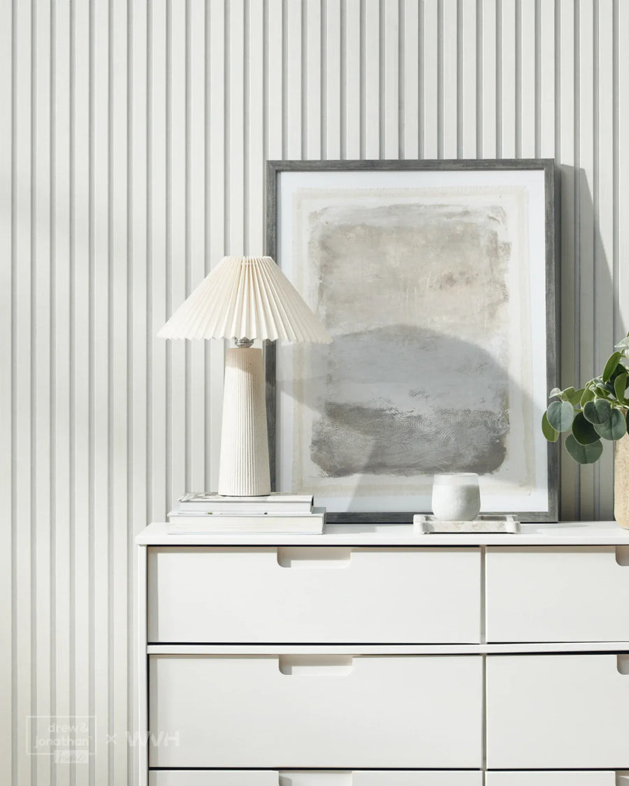 WVH® Drew & Jonathan Home™ White Wood Acoustic Slat Wall Panel